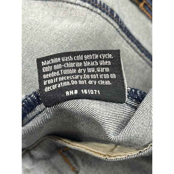 Create 2MRW Jean Jacket Womens Sz Large Distressed Hand Painted Cotton Blue - Picture 13 of 13